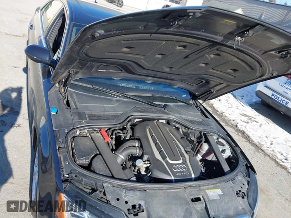 2017 Audi A8 L Sport with VIN WAU43AFDXHN003685, listed as a IAAI auction lot 41264314 with 114,828 mi miles. Bid and sale history available at carsss.com. Image 10.