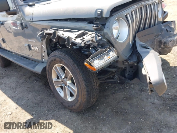 2022 Jeep Wrangler Unlimited Sahara with VIN 1C4HJXEM7NW206585, listed as a IAAI auction lot 42102516 with 10,769 mi miles and . Bid and sale history available at DreamBid. Image 20.