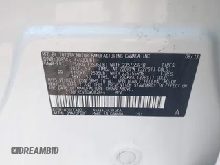 2013 Toyota RAV4 Limited с VIN 2T3DFREV6DW082844, выставлен на аукционе IAAI как лот 42689830 с пробегом 104 621 миль миль и . История ставок и продаж доступна на DreamBid. Изображение 9.
