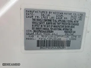 2018 Nissan Kicks SR with VIN 3N1CP5CU4JL526384, listed as a Copart auction lot 52285245 with 166,008 mi miles and Clean Title. Bid and sale history available at carsss.com. Image 13.