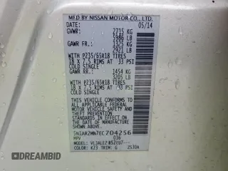 2014 Nissan Pathfinder S with VIN 5N1AR2MN7EC704256, listed as a Copart auction lot 53566225 with 112,652 mi miles and Salvage Title. Bid and sale history available at carsss.com. Image 14.