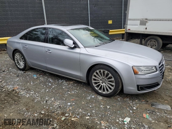 2015 Audi A8 4.0T with VIN WAUJ2AFD0FN006646, listed as a Copart auction lot 86164984 with 143,101 mi miles and Salvage title. Bid and sale history available at DreamBid. Image 4.