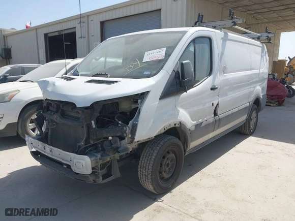 2019 Ford Transit Van with VIN 1FTYR1YM5KKA63379, listed as a IAAI auction lot 41817487 with 106,573 mi miles. Bid and sale history available at carsss.com. Image 2.