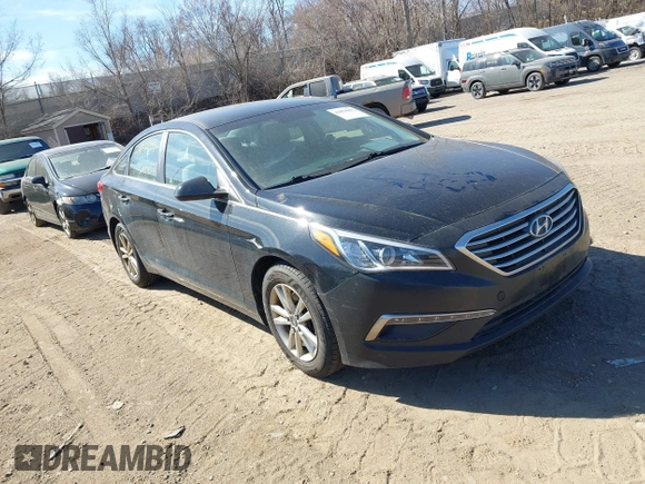 2015 Hyundai Sonata 2.4L SE with VIN 5NPE24AF9FH001329, listed as a IAAI auction lot 41854603 with 104,124 mi miles. Bid and sale history available at carsss.com. Image 1.