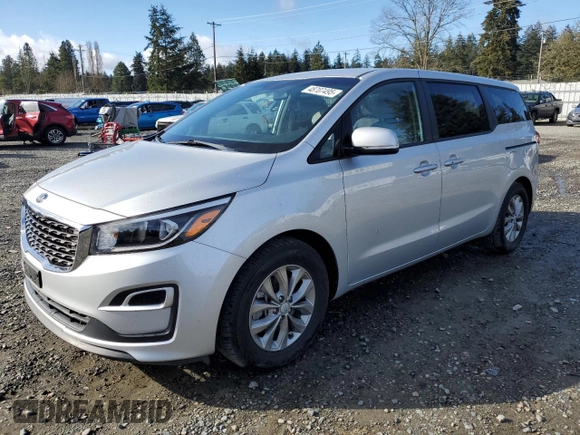 2021 Kia Sedona LX with VIN KNDMB5C14M6671364, listed as a Copart auction lot 48707495 with 58,661 mi miles and Salvage Title. Bid and sale history available at carsss.com. Image 1.