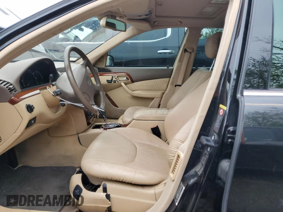 2001 Mercedes-Benz S-Class with VIN WDBNG70JX1A218220, listed as a Copart auction lot 53414154 with 64,171 mi miles and Salvage Title. Bid and sale history available at carsss.com. Image 7.