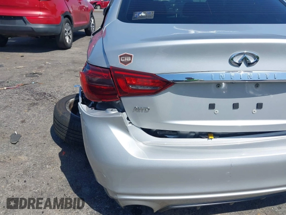 2018 Infiniti Q50 3.0t Luxe with VIN JN1EV7AR6JM441920, listed as a IAAI auction lot 41978441 with 126,455 mi miles. Bid and sale history available at carsss.com. Image 17.
