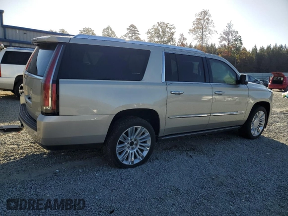 2015 Cadillac Escalade ESV Platinum z VIN 1GYS4UKJ7FR609546, wystawiony jako Copart lot #77941594 z przebiegiem 168 117 mil mil oraz Czysty tytuł • Clean title. Historia ofert i sprzedaży dostępna na DreamBid. Obrazek 3.