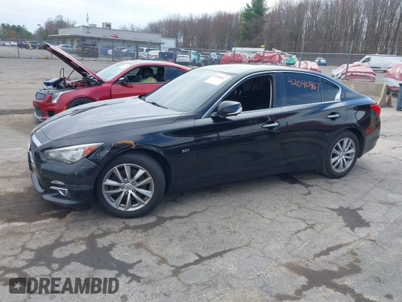 2016 Infiniti Q50 3.0t Premium with VIN JN1EV7AR7GM344539, listed as a IAAI auction lot 42040467 with 162,979 mi miles. Bid and sale history available at carsss.com. Image 14.