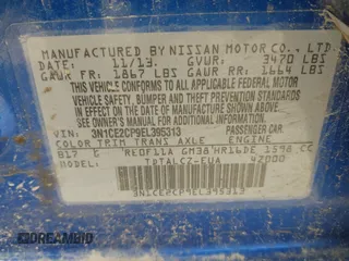 2014 Nissan Note S with VIN 3N1CE2CP9EL395313, listed as a IAAI auction lot 42229418 with 159,076 mi miles and . Bid and sale history available at DreamBid. Image 9.