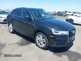 2018 Audi Q3 Premium with VIN WA1BCCFS0JR030763, listed as a IAAI auction lot 42677550 with 50,525 mi miles and . Bid and sale history available at DreamBid. Image 1.