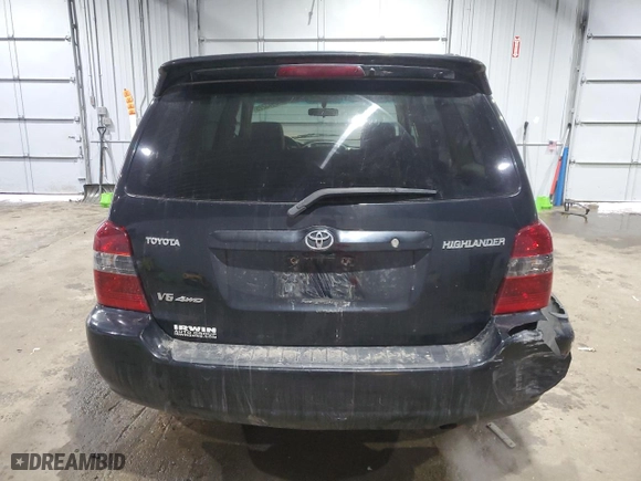 2007 Toyota Highlander with VIN JTEHP21A870200597, listed as a Copart auction lot 45943225 with 172,805 mi miles and Salvage Title. Bid and sale history available at carsss.com. Image 6.