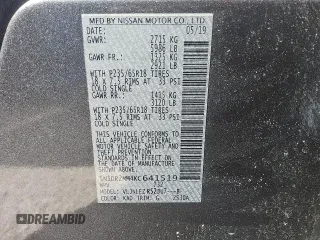 2019 Nissan Pathfinder SV with VIN 5N1DR2MM4KC641519, listed as a Copart auction lot 51615635 with 144,606 mi miles and Clean title. Bid and sale history available at DreamBid. Image 12.