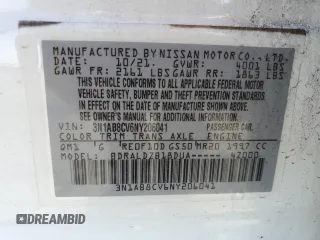2022 Nissan Sentra SV with VIN 3N1AB8CV6NY206041, listed as a Copart auction lot 49298975 with 55,482 mi miles and Salvage Title. Bid and sale history available at carsss.com. Image 13.