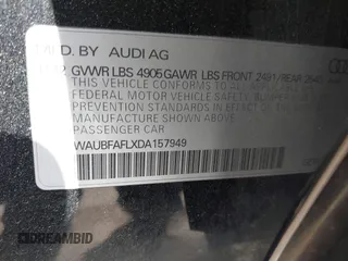 2013 Audi A4 Premium z VIN WAUBFAFLXDA157949, wystawiony jako IAAI lot #42159283 z przebiegiem 239 502 mil mil oraz . Historia ofert i sprzedaży dostępna na DreamBid. Obrazek 9.