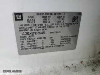 2016 Chevrolet Silverado 1500 Work Truck with VIN 1GCRCNEC9GZ144831, listed as a Copart auction lot 48420645 with 261,859 mi miles and Salvage Title. Bid and sale history available at carsss.com. Image 12.