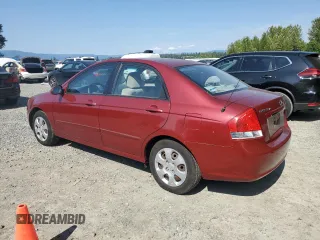 2007 Kia Spectra EX with VIN KNAFE121975376780, listed as a Copart auction lot 60738525 with 78,148 mi miles and Salvage title. Bid and sale history available at DreamBid. Image 2.