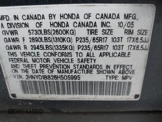 2006 Acura MDX Touring w/Navi with VIN 2HNYD18826H505995, listed as a IAAI auction lot 41494245 with 100,825 mi miles. Bid and sale history available at carsss.com. Image 9.