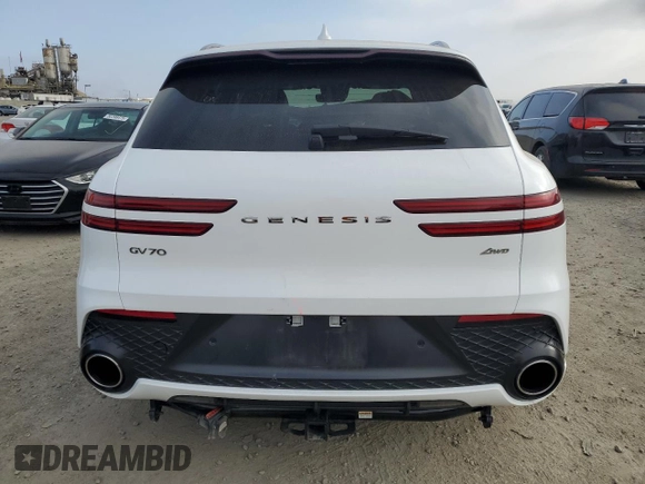 2022 Genesis GV70 2.5T with VIN KMUMADTB9NU057748, listed as a Copart auction lot 50538125 with 30,387 mi miles and Salvage title. Bid and sale history available at DreamBid. Image 6.
