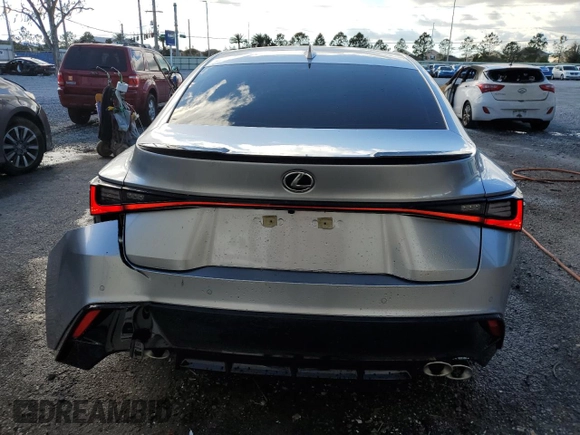 2023 Lexus IS with VIN JTHAP1D28P5004830, listed as a Copart auction lot 46815625 with 12,214 mi miles and Salvage Title. Bid and sale history available at carsss.com. Image 6.