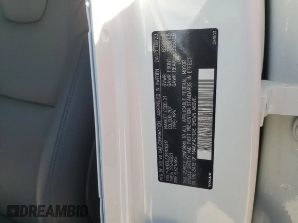 2024 Volvo XC90 Plus with VIN YV4H60LE0R1176317, listed as a Copart auction lot 68384344 with 5,788 mi miles and Salvage Title. Bid and sale history available at DreamBid. Image 14.