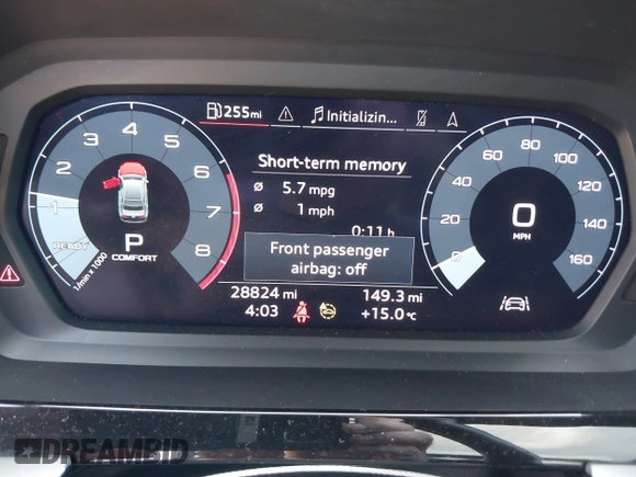 2023 Audi A3 Premium z VIN WAUAUDGY1PA084908, wystawiony jako IAAI lot #42048782 z przebiegiem 28 860 mil mil oraz . Historia ofert i sprzedaży dostępna na DreamBid. Obrazek 7.