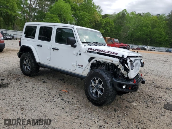 2018 Jeep Wrangler Unlimited Rubicon with VIN 1C4HJXFG2JW244664, listed as a Copart auction lot 52987455 with 40,463 mi miles and Salvage title. Bid and sale history available at DreamBid. Image 4.