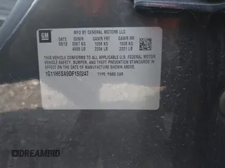 2013 Chevrolet Malibu LTZ with VIN 1G11H5SA9DF150247, listed as a IAAI auction lot 41376113 with 190,498 mi miles and . Bid and sale history available at DreamBid. Image 9.
