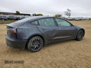 2025 Tesla Model 3 Long Range with VIN 5YJ3E1EA8SF920713, listed as a Copart auction lot 45182445 with 517 mi miles and Salvage title. Bid and sale history available at DreamBid. Image 3.