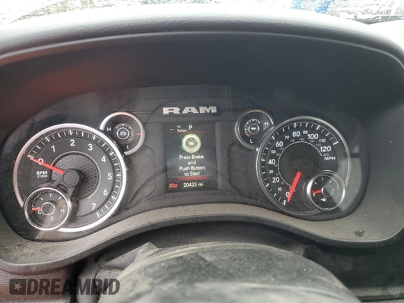 2023 Ram 1500 Big Horn with VIN 1C6SRFBT3PN578011, listed as a Copart auction lot 78027434 with 20,433 mi miles and Salvage Title. Bid and sale history available at carsss.com. Image 9.