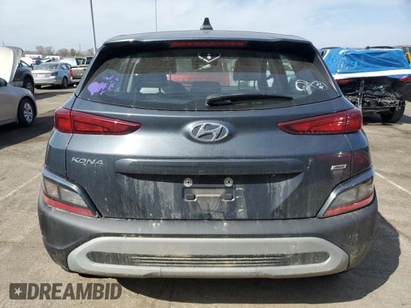 2022 Hyundai Kona SE with VIN KM8K2CAB5NU795868, listed as a Copart auction lot 48125285 with 47,840 mi miles and Salvage Title. Bid and sale history available at carsss.com. Image 6.