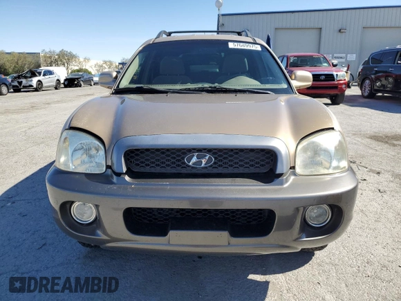 2004 Hyundai Santa Fe GLS with VIN KM8SC73D94U750594, listed as a Copart auction lot 57689975 with 148,675 mi miles and Salvage title. Bid and sale history available at DreamBid. Image 5.