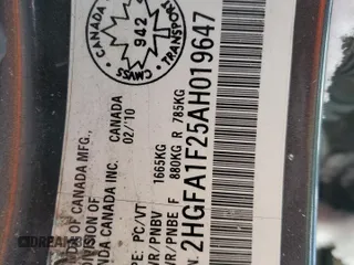 2010 Honda Civic z VIN 2HGFA1F25AH019647, wystawiony jako Copart lot #45129385 z przebiegiem 245 917 mil mil oraz Szkoda całkowita • Salvage title. Historia ofert i sprzedaży dostępna na DreamBid. Obrazek 13.