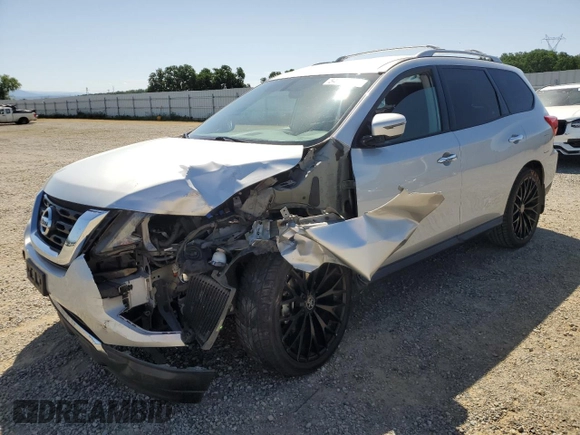 2019 Nissan Pathfinder S with VIN 5N1DR2MN0KC650274, listed as a Copart auction lot 54166005 with 96,956 mi miles and Salvage Title. Bid and sale history available at DreamBid. Image 1.
