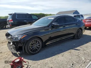 2019 Genesis G80 3.8L with VIN KMHGN4JE4KU296309, listed as a Copart auction lot 59337875 with 76,250 mi miles and Salvage title. Bid and sale history available at DreamBid. Image 1.