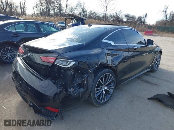 2019 Infiniti Q60 Luxe with VIN JN1EV7EL0KM291021, listed as a IAAI auction lot 41589716 with 59,235 mi miles and . Bid and sale history available at DreamBid. Image 4.