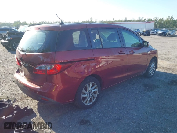 2014 Mazda Mazda5 Sport with VIN JM1CW2BLXE0163650, listed as a IAAI auction lot 42024762 with 137,314 mi miles. Bid and sale history available at carsss.com. Image 4.