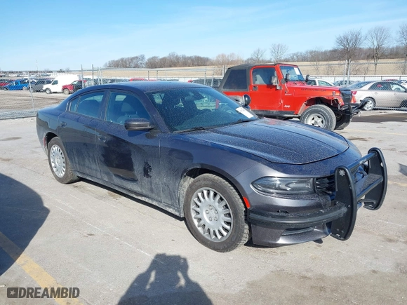 2020 Dodge Charger Police with VIN 2C3CDXKT3LH124222, listed as a IAAI auction lot 41772051 with 120,801 mi miles. Bid and sale history available at carsss.com. Image 1.