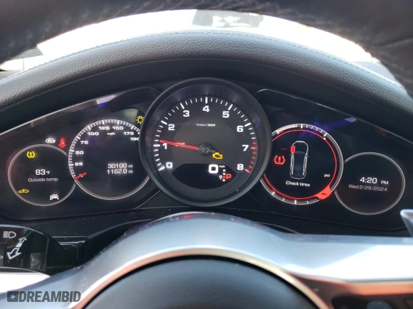 2020 Porsche Panamera with VIN WP0AA2A74LL104132, listed as a Copart auction lot 44551434 with 30,100 mi miles. Bid and sale history available at carsss.com. Image 9.