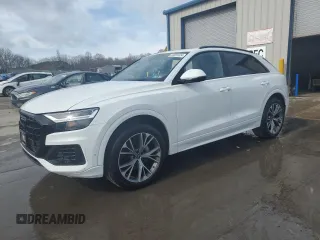 2021 Audi Q8 Premium with VIN WA1AVAF15MD014688, listed as a Copart auction lot 83991624 with 55,373 mi miles and Salvage Title. Bid and sale history available at carsss.com. Image 1.