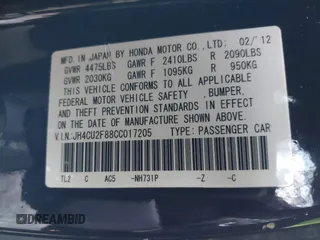 2012 Acura TSX Special Edition с VIN JH4CU2F88CC017205, выставлен на аукционе IAAI как лот 41494228 с пробегом Не указан миль и . История ставок и продаж доступна на DreamBid. Изображение 9.
