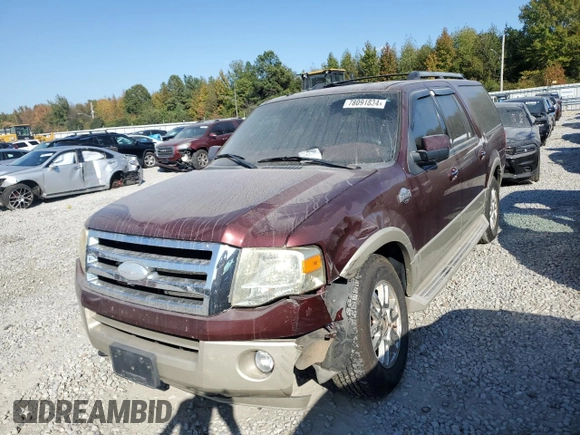 2010 Ford Expedition EL Eddie Bauer with VIN 1FMJK1J56AEA00504, listed as a Copart auction lot 78091834 with 188,009 mi miles and Salvage Title. Bid and sale history available at carsss.com. Image 1.