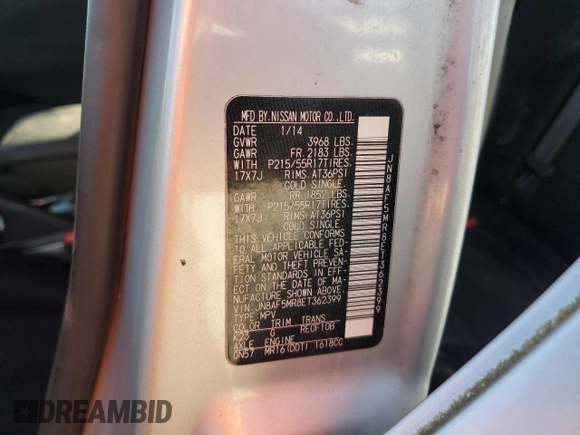 2014 Nissan Juke SV with VIN JN8AF5MR8ET362399, listed as a Copart auction lot 48682385 with 148,765 mi miles and Salvage Title. Bid and sale history available at carsss.com. Image 14.