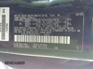 2010 Toyota Tundra with VIN 5TFEY5F18AX081754, listed as a IAAI auction lot 41924616 with 274,507 mi miles and . Bid and sale history available at DreamBid. Image 9.