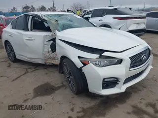 2014 Infiniti Q50 Premium with VIN JN1BV7AP0EM688888, listed as a IAAI auction lot 41537933 with 114,260 mi miles and . Bid and sale history available at carsss.com. Image 1.