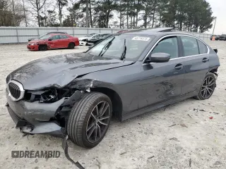 2020 BMW 3 Series 330i with VIN 3MW5R1J01L8B18727, listed as a Copart auction lot 48776375 with 0 mi miles and Salvage Title. Bid and sale history available at carsss.com. Image 1.
