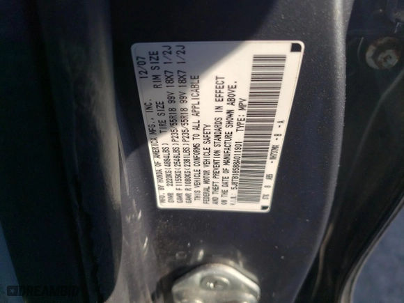 2008 Acura RDX Tech Pkg with VIN 5J8TB18588A011901, listed as a Copart auction lot 76191224 with 217,411 mi miles and Salvage Title. Bid and sale history available at carsss.com. Image 13.
