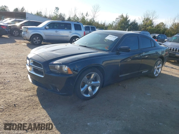 2014 Dodge Charger SXT with VIN 2C3CDXHG2EH369350, listed as a IAAI auction lot 41657478 with 120,566 mi miles. Bid and sale history available at carsss.com. Image 2.