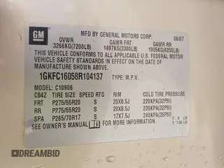 2008 GMC Yukon XL SLT with VIN 1GKFC16058R104137, listed as a IAAI auction lot 42111628 with 285,985 mi miles. Bid and sale history available at carsss.com. Image 9.