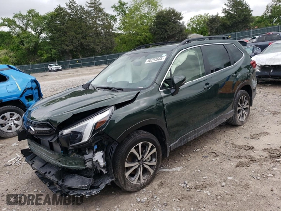 2023 Subaru Forester Limited with VIN JF2SKAPC4PH447694, listed as a Copart auction lot 56297865 with 12,029 mi miles and Salvage title. Bid and sale history available at DreamBid. Image 1.
